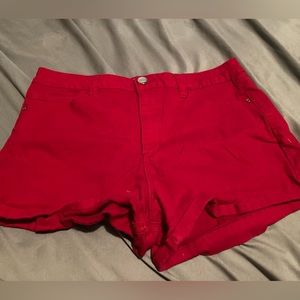 Red Jean Shorts